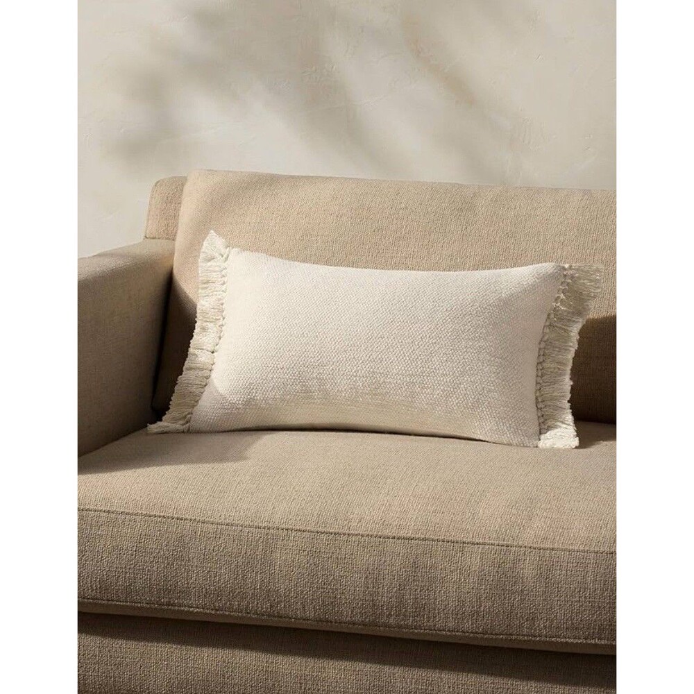 Loloi Magnolia Home by Joanna Gaines Jett Collection Ivory 13x21 Fringe Trim New